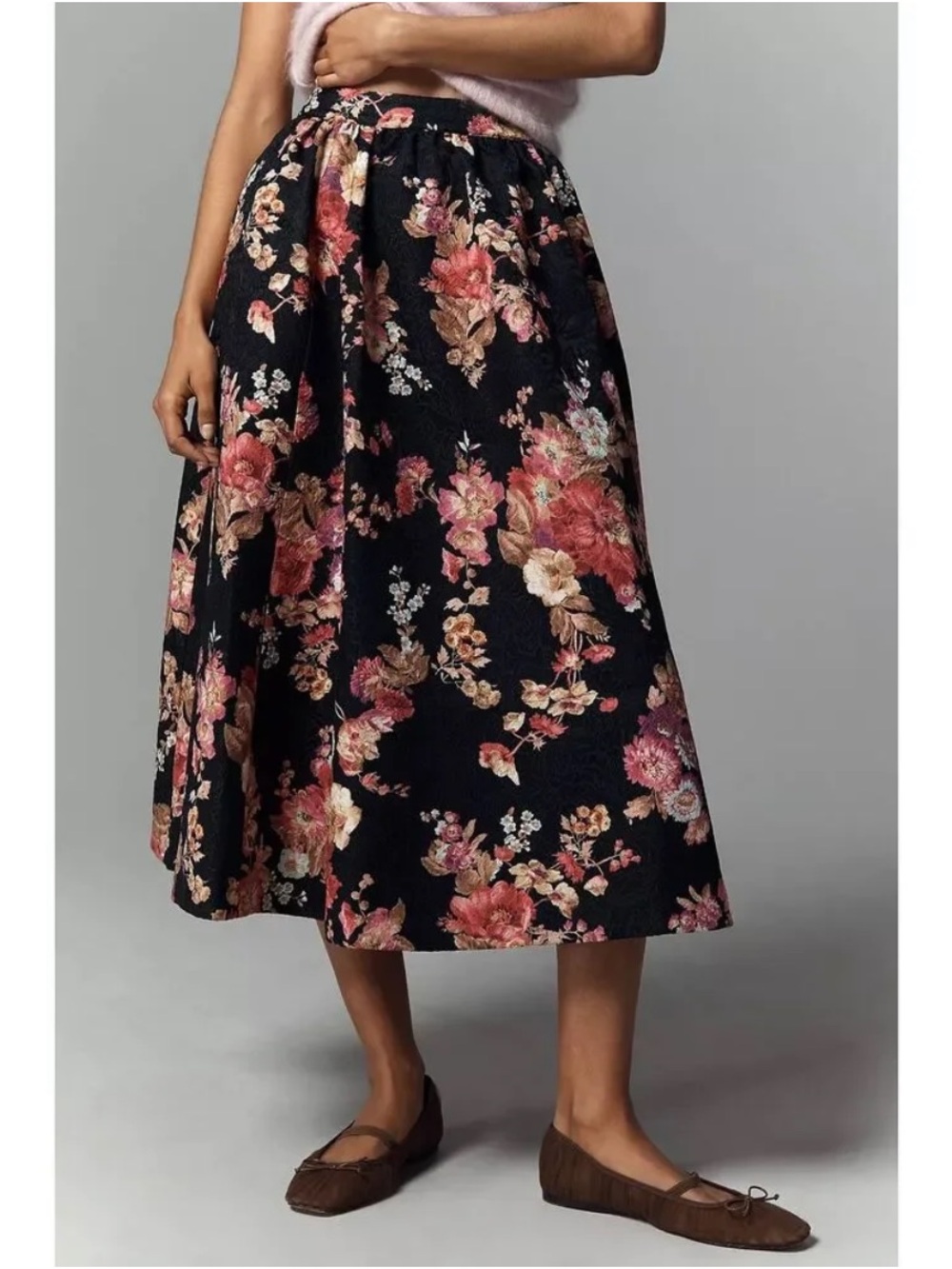 Anthropologie Maeve Jacie Floral Jacquard Midi Skirt NEW - Picture 4 of 12